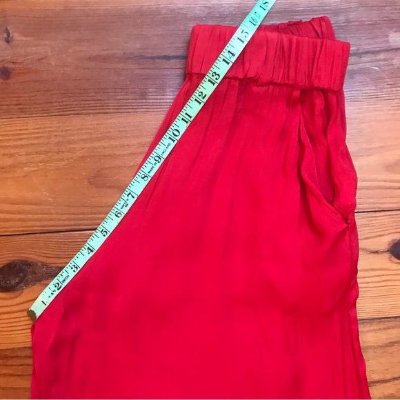 Zara Trafaluc Red Flowy Wide Leg Pants, EUC, S - Picture 9 of 12